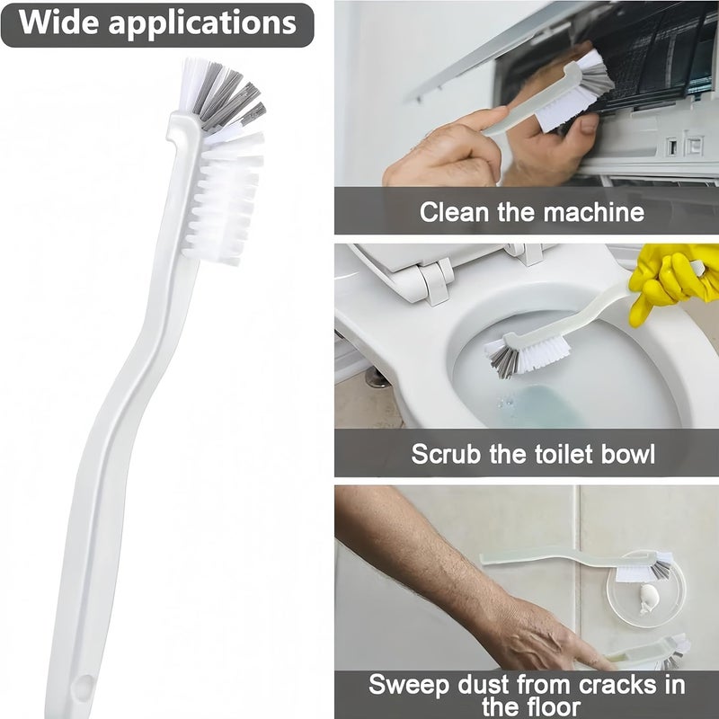 SENEMO Small Crevice Cleaning Brush Set for Household Use, 4-Piece Multifunctional Small Scrub Brushes Hard Bristle Gap Cleaning Brushes with Handle for Kitchen Sinks Window Tracks Bathroom Corners(4) - Image 4